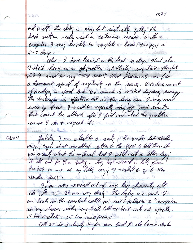 Dr John WorldPeace 2008 Prison Journal